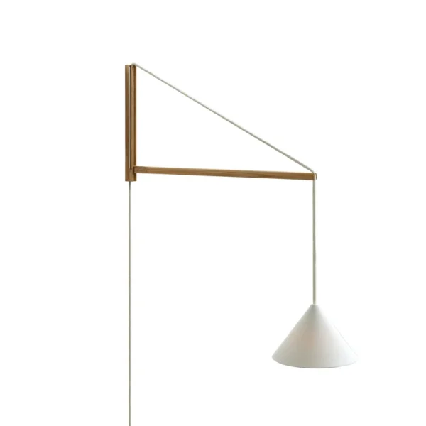 Moebe - Wandleuchte Eichenholz/weiß Stecker verstellbar G9