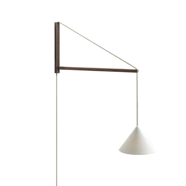 Moebe - Wandleuchte Räuchereiche/weiß Stecker verstellbar G9