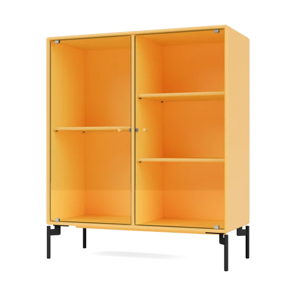 Montana Ripple II Vitrinenschrank 69,6x82,2x30 cm Acacia-Beine black