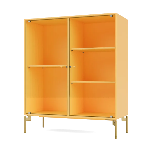 Montana Ripple II Vitrinenschrank 69,6x82,2x30 cm Acacia-Beine brass