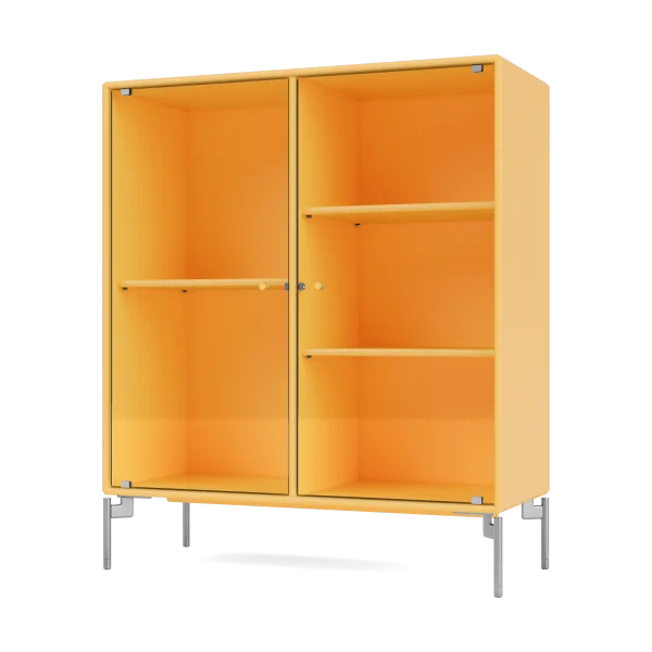 Montana Ripple II Vitrinenschrank 69,6x82,2x30 cm Acacia-Beine chrome