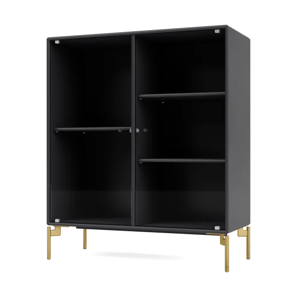 Montana Ripple II Vitrinenschrank 69,6x82,2x30 cm Anthracite-Beine brass