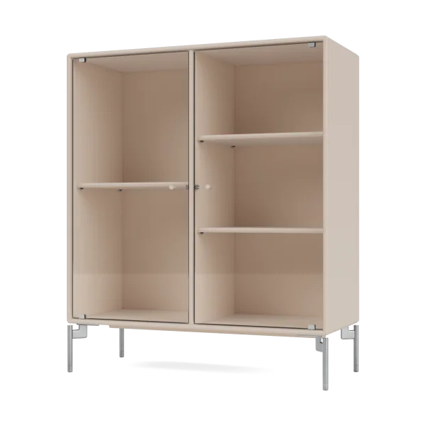 Montana Ripple II Vitrinenschrank 69,6x82,2x30 cm Clay-Beine chrome