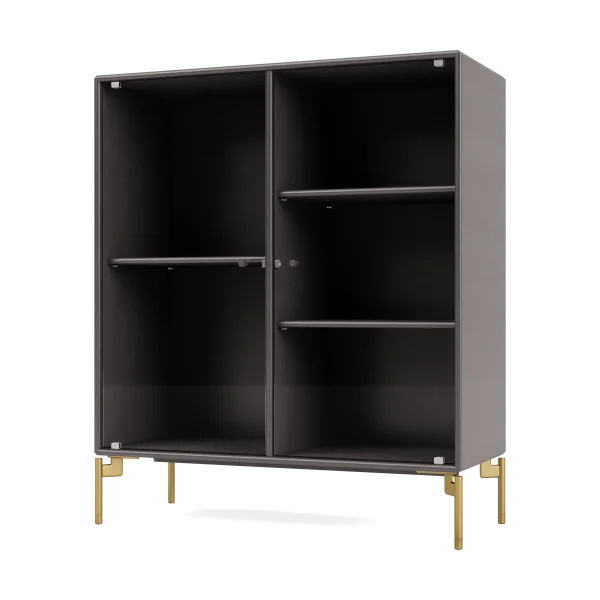 Montana Ripple II Vitrinenschrank 69,6x82,2x30 cm Coffee-Beine brass
