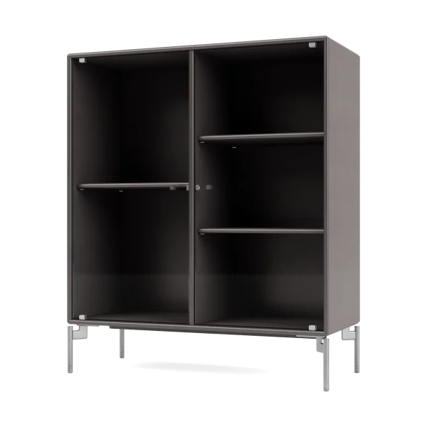 Montana Ripple II Vitrinenschrank 69,6x82,2x30 cm Coffee-Beine chrome