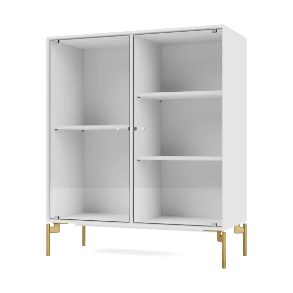 Montana Ripple II Vitrinenschrank 69,6x82,2x30 cm NewWhite-Beine brass
