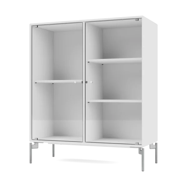 Montana Ripple II Vitrinenschrank 69,6x82,2x30 cm NewWhite-Beine chrome