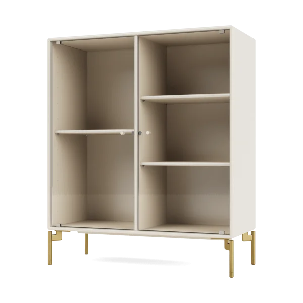 Montana Ripple II Vitrinenschrank 69,6x82,2x30 cm Oat-Beine brass