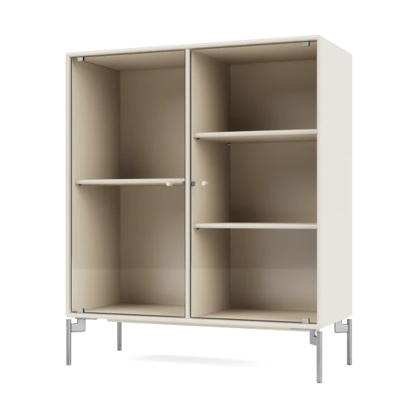 Montana Ripple II Vitrinenschrank 69,6x82,2x30 cm Oat-Beine chrome