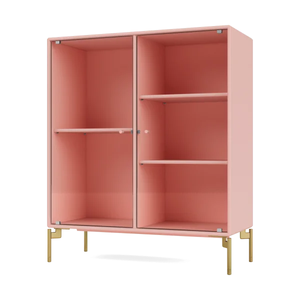 Montana Ripple II Vitrinenschrank 69,6x82,2x30 cm Ruby-Beine brass