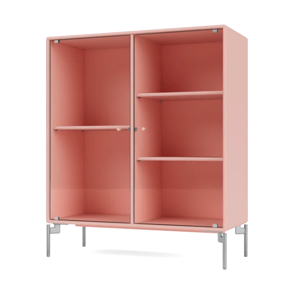 Montana Ripple II Vitrinenschrank 69,6x82,2x30 cm Ruby-Beine chrome
