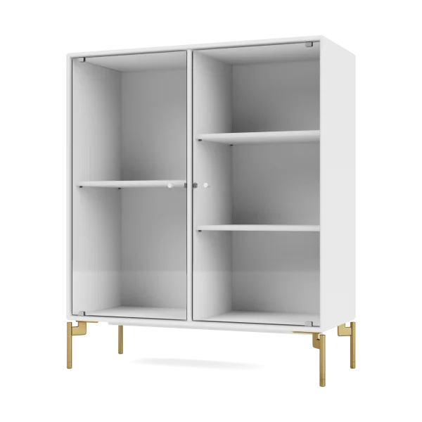 Montana Ripple II Vitrinenschrank 69,6x82,2x30 cm Snow-Beine brass