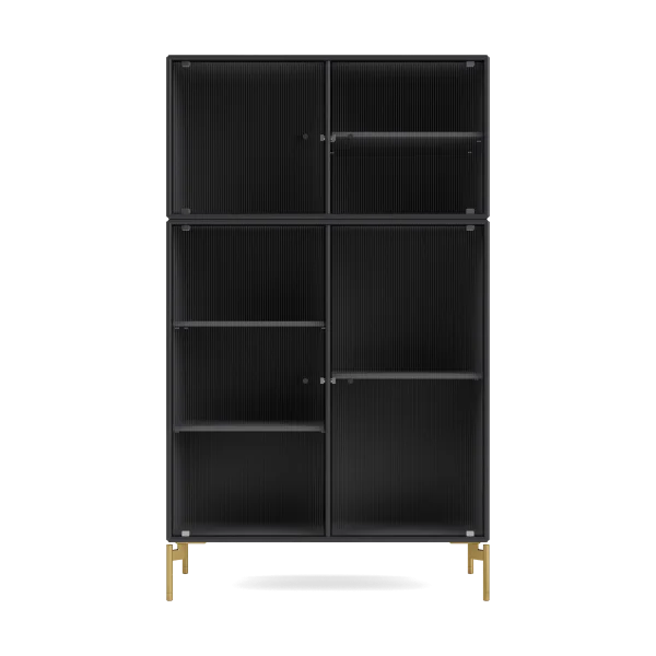 Montana Ripple III Vitrinenschrank 69,6x117,6x38 cm Anthracite-Beine brass
