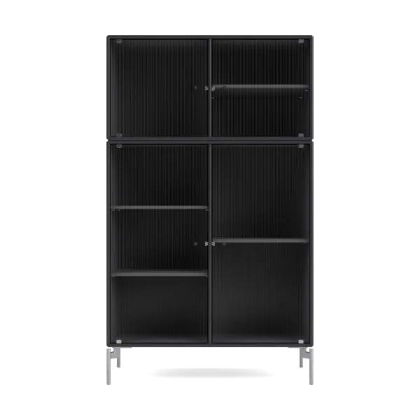 Montana Ripple III Vitrinenschrank 69,6x117,6x38 cm Anthracite-Beine chrome