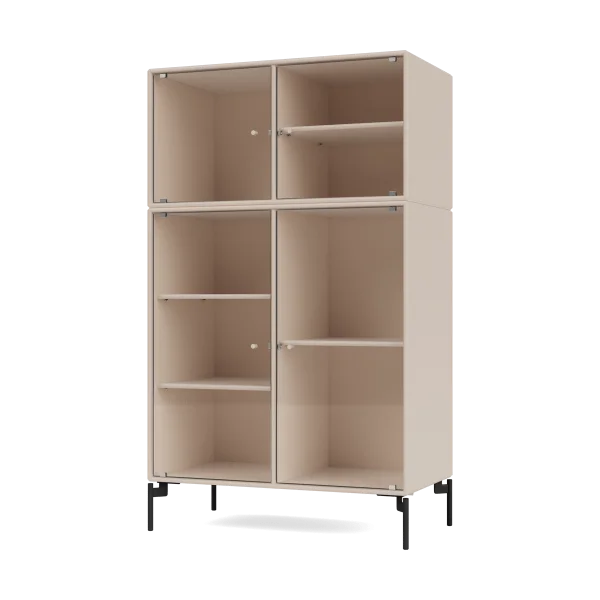 Montana Ripple III Vitrinenschrank 69,6x117,6x38 cm Clay-Beine black