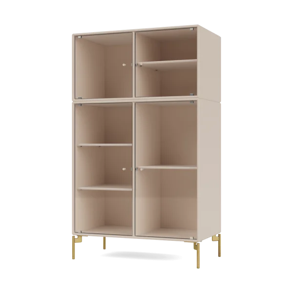 Montana Ripple III Vitrinenschrank 69,6x117,6x38 cm Clay-Beine brass