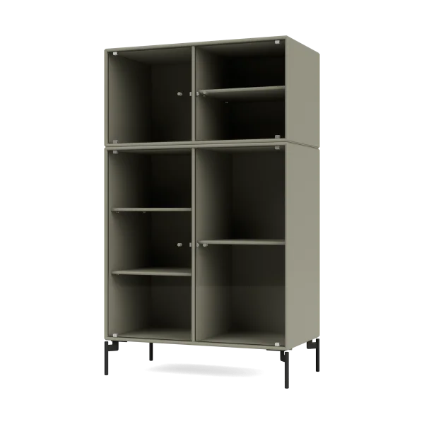 Montana Ripple III Vitrinenschrank 69,6x117,6x38 cm Fennel-Beine black