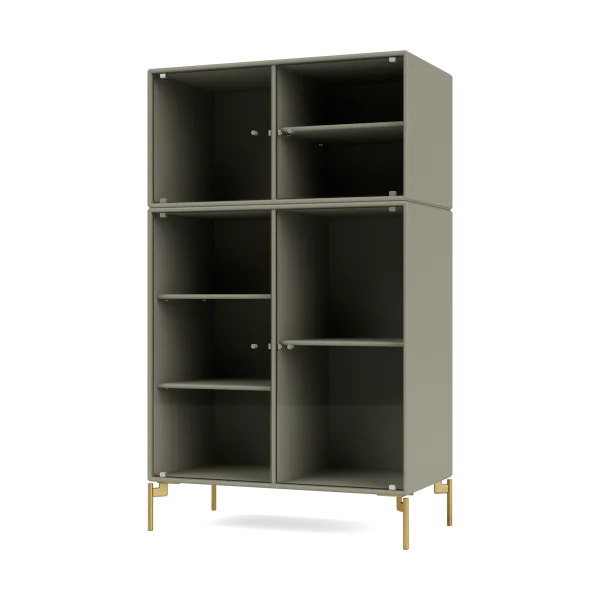 Montana Ripple III Vitrinenschrank 69,6x117,6x38 cm Fennel-Beine brass