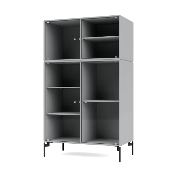 Montana Ripple III Vitrinenschrank 69,6x117,6x38 cm Fjord-Beine black