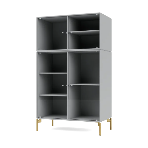 Montana Ripple III Vitrinenschrank 69,6x117,6x38 cm Fjord-Beine brass