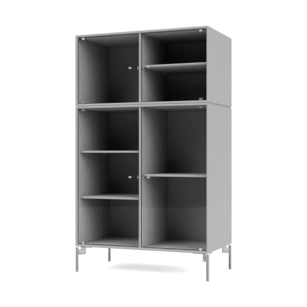 Montana Ripple III Vitrinenschrank 69,6x117,6x38 cm Fjord-Beine chrome