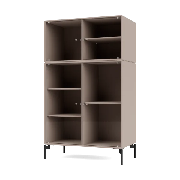 Montana Ripple III Vitrinenschrank 69,6x117,6x38 cm Mushroom-Beine black