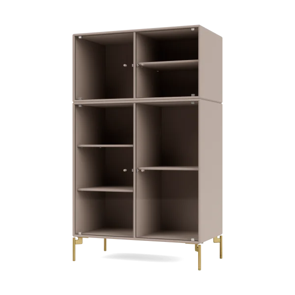 Montana Ripple III Vitrinenschrank 69,6x117,6x38 cm Mushroom-Beine brass