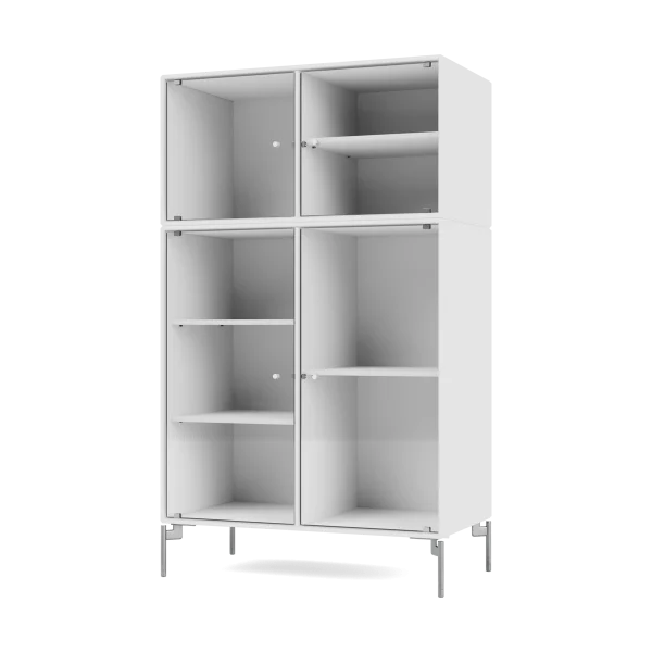 Montana Ripple III Vitrinenschrank 69,6x117,6x38 cm NewWhite-Beine chrome