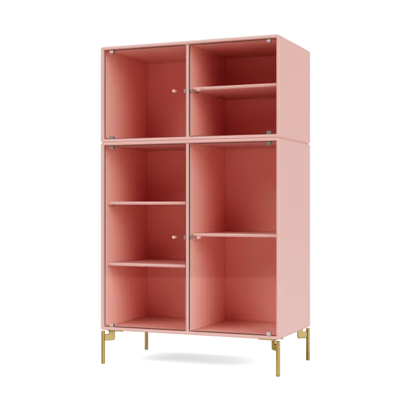 Montana Ripple III Vitrinenschrank 69,6x117,6x38 cm Ruby-Beine brass