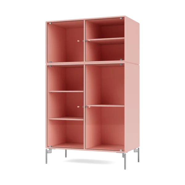 Montana Ripple III Vitrinenschrank 69,6x117,6x38 cm Ruby-Beine chrome