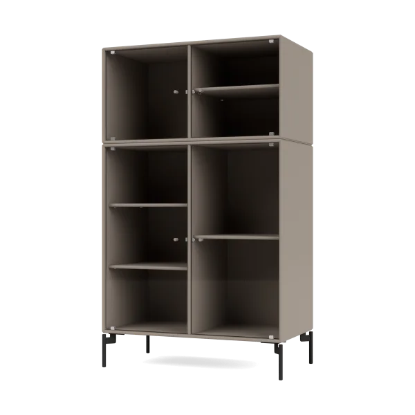 Montana Ripple III Vitrinenschrank 69,6x117,6x38 cm Truffle-Beine black