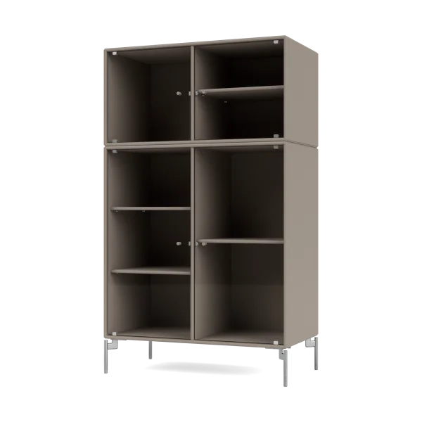 Montana Ripple III Vitrinenschrank 69,6x117,6x38 cm Truffle-Beine chrome