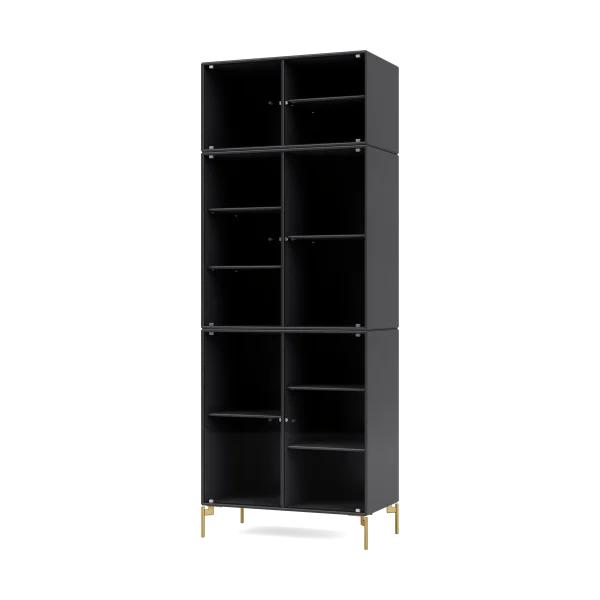 Montana Ripple IV Vitrinenschrank 69,6x187,2x38 cm Anthracite-Beine brass