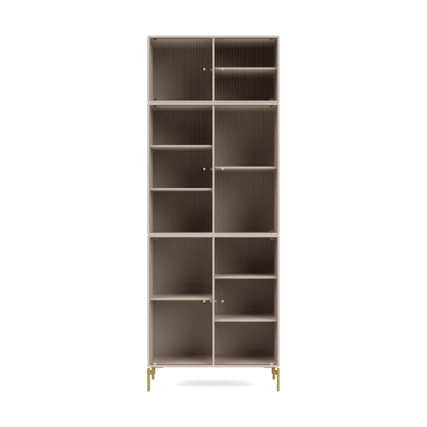 Montana Ripple IV Vitrinenschrank 69,6x187,2x38 cm Clay-Beine brass