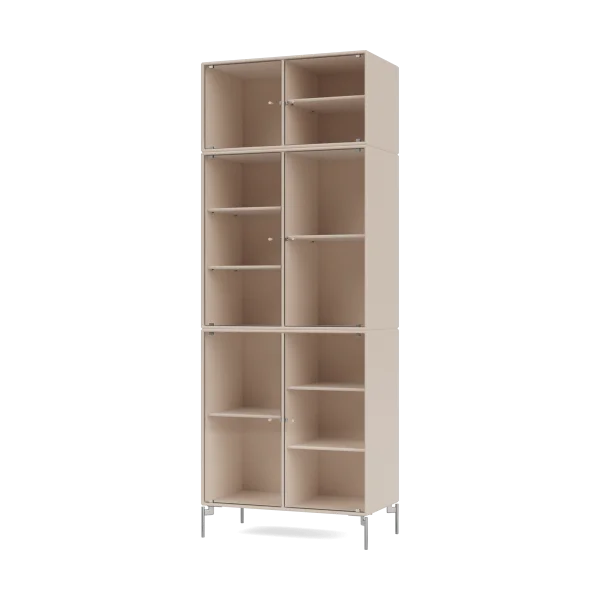 Montana Ripple IV Vitrinenschrank 69,6x187,2x38 cm Clay-Beine chrome
