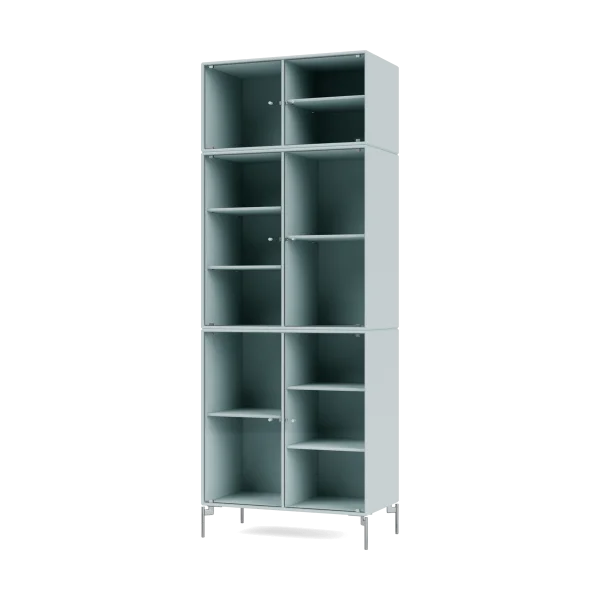 Montana Ripple IV Vitrinenschrank 69,6x187,2x38 cm Flint-Beine chrome