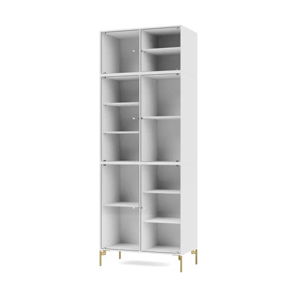 Montana Ripple IV Vitrinenschrank 69,6x187,2x38 cm NewWhite-Beine brass