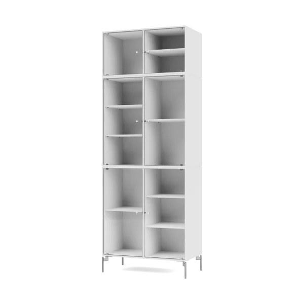 Montana Ripple IV Vitrinenschrank 69,6x187,2x38 cm NewWhite-Beine chrome