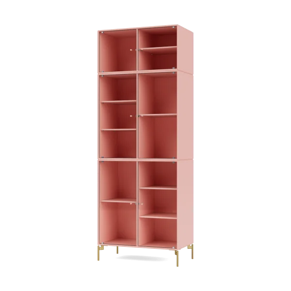 Montana Ripple IV Vitrinenschrank 69,6x187,2x38 cm Ruby-Beine brass