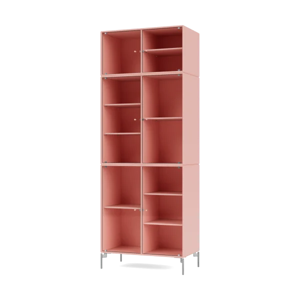 Montana Ripple IV Vitrinenschrank 69,6x187,2x38 cm Ruby-Beine chrome