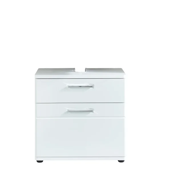 Monte Waschbeckenunterschrank weiß Hochglanz, weiß.