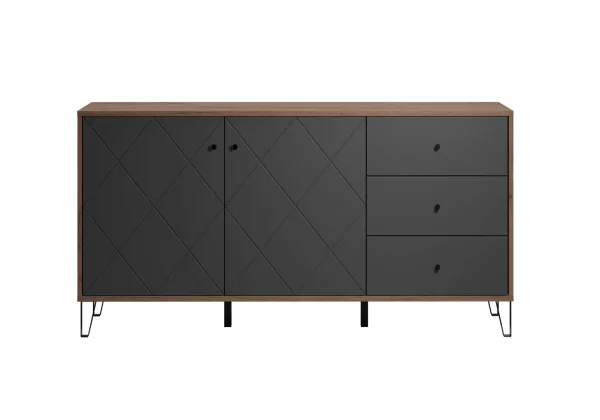 Montez Sideboard 2 Türen, 3 Schubladen, graphite.