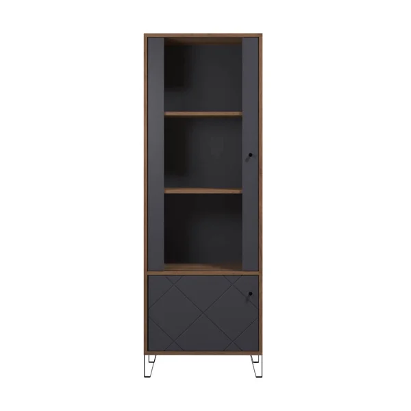 Montez Vitrinenschrank 2 Türen, graphite.