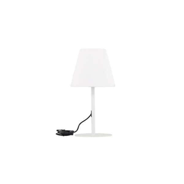 Moris Tischlampe für außen weiß.