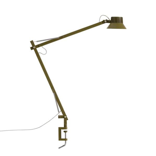 Muuto Dedicate L2 Tischlampe mit Klemme Brown Green