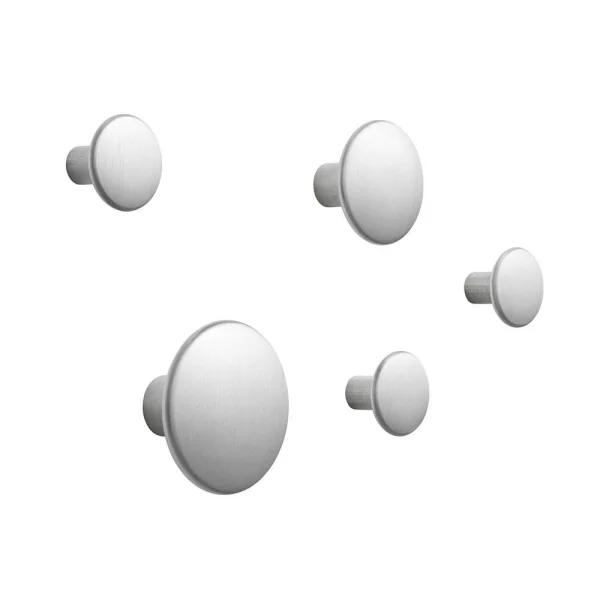 Muuto Dots Wandhaken Metall 5er Set Aluminium