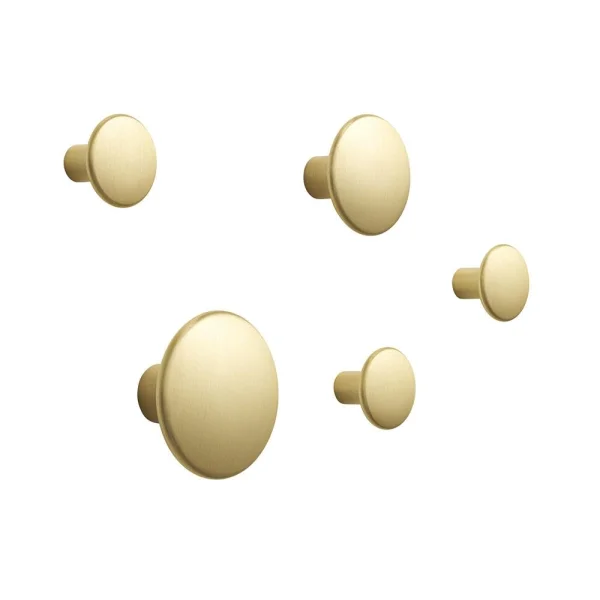 Muuto Dots Wandhaken Metall 5er Set Messing