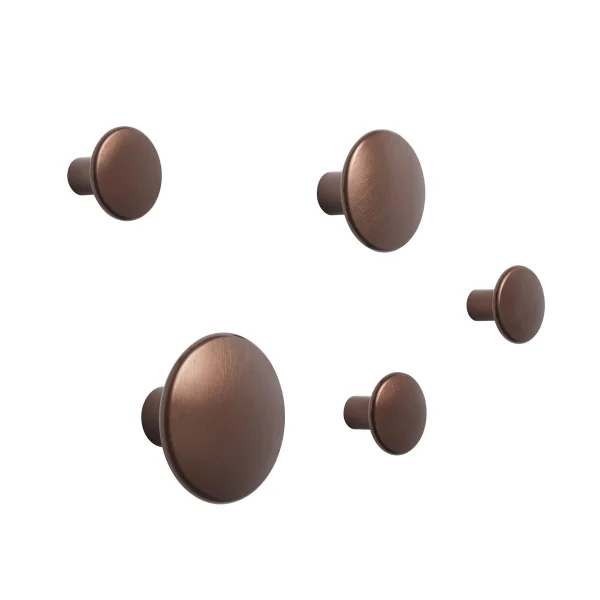 Muuto Dots Wandhaken Metall 5er Set Umber
