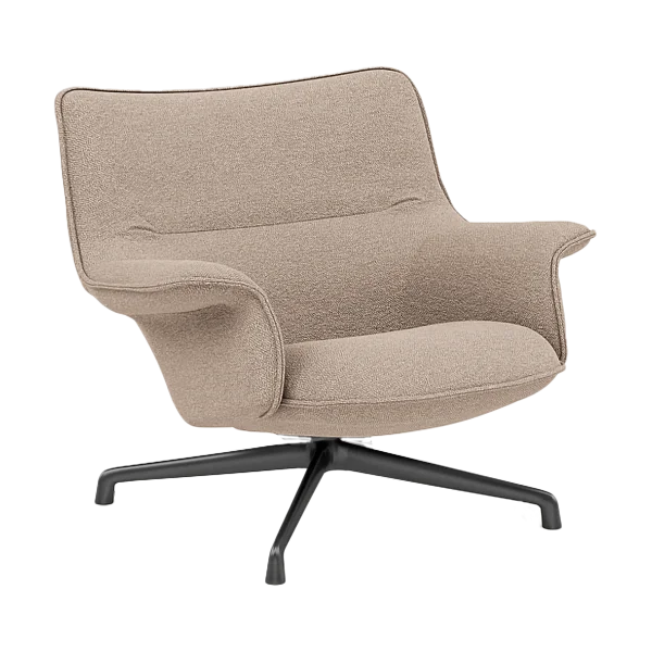 Muuto Doze Sessel niedriger Drehfuß Hearth 6 Anthracite/black