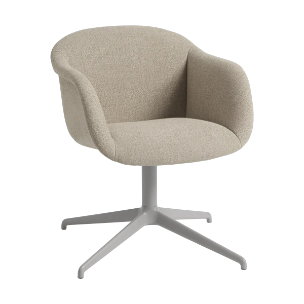 Muuto Fiber Soft Armchair mit Drehgestell Ecriture 240/Grey